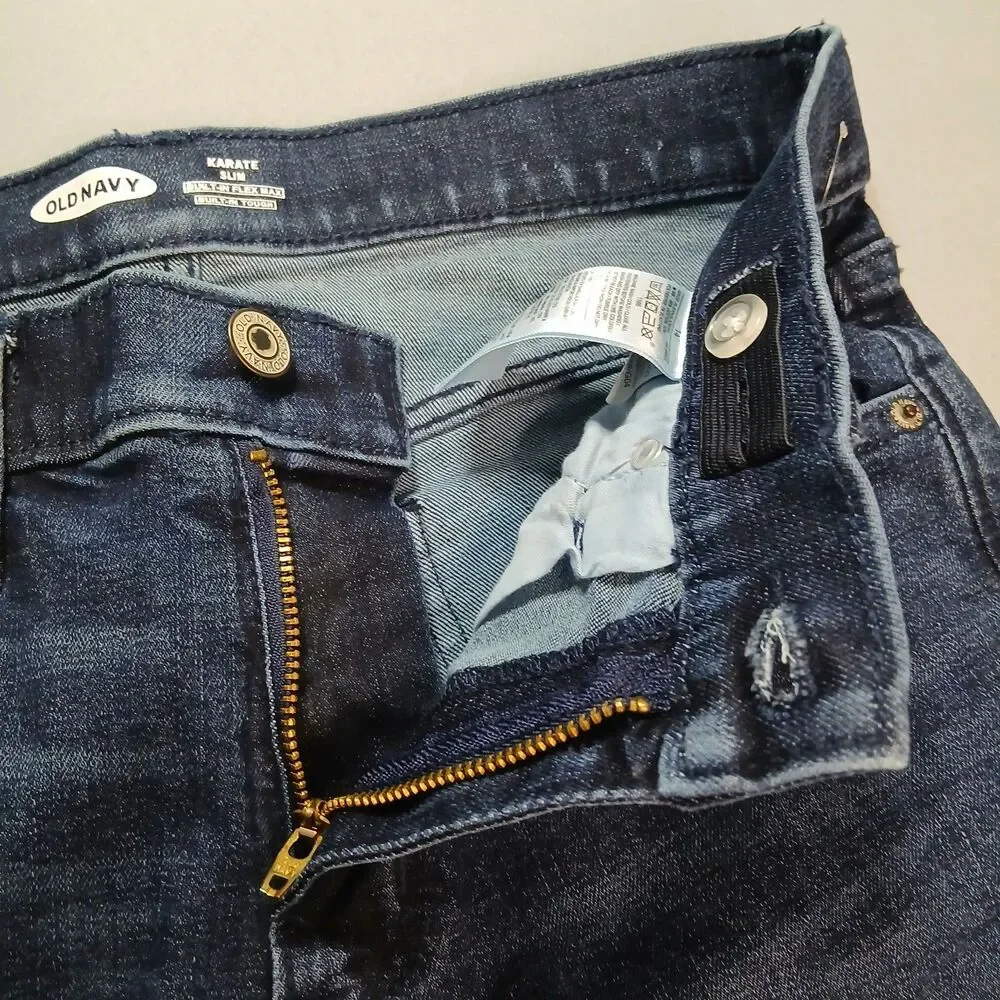Old Navy Jeans KARATE Slim Distressed Flex Max Denim Pants NWT Youth Girls 14